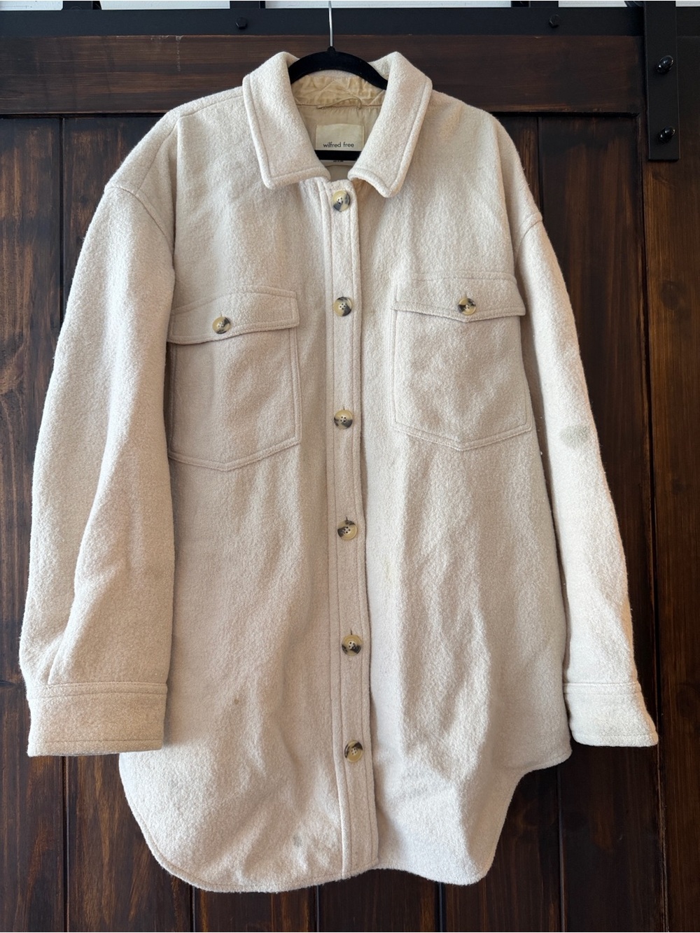 Wilfred Cream Merino Wool Shacket